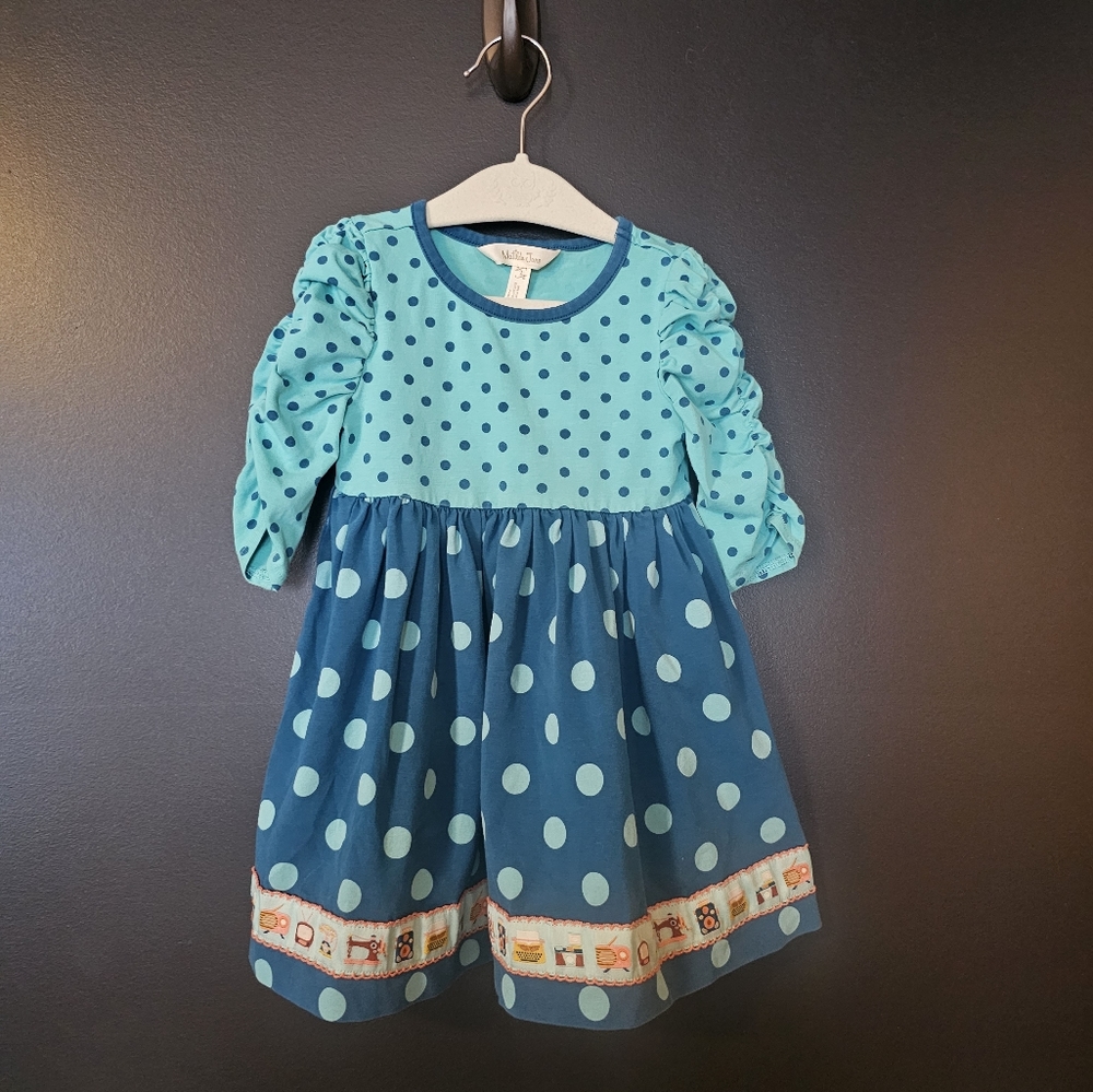 Matilda Jane Polka Dot Dress Ruched Sleeves